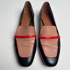 Malone Souliers Elegant Black and Beige Women's Loafers hand made in 🇮🇹 Italy